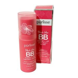 pürlisse Blush Glow BB Lip and Cheek Tint - Hydrating & Buildable Pink Crush NEW